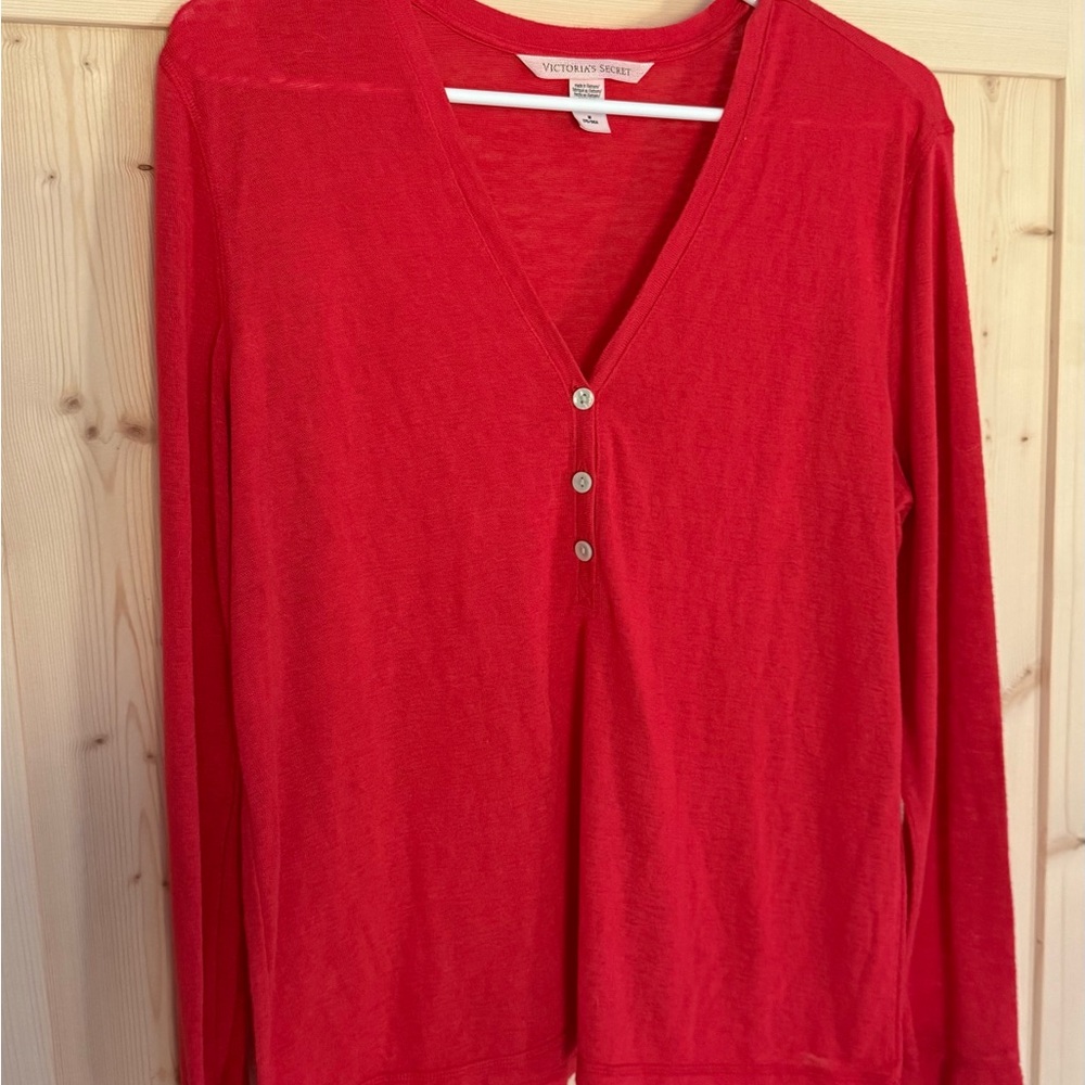 Victoria's Secret Vibrant Red V-Neck Top